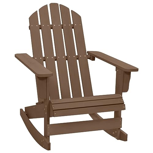 Snsowed Garten-Schaukelstuhl, Gartensessel, Campingstuhl, Terassenstühle, Gartenmöbel, Balkon Stühle, Balkonstuhl, Hochlehner, Stühle Für Draußen, Holz Braun von Snsowed