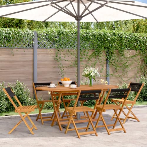 Snsowed Gartenstühle 6 STK. Klappbar Schwarz Massivholz Akazie, Gartenmöbel, Terrassenstühle, Balkon Sessel, Balkon Stühle, Balkonstuhl, Garten Stühle Für Draussen - 3214602 von Snsowed