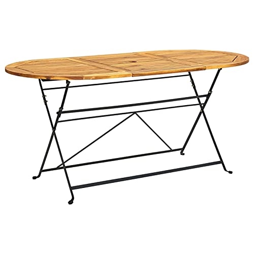 Snsowed Gartentisch, Bartisch, Balkontisch, Balkonmöbel Kleiner Balkon, Balkon Tisch, Beistelltisch, 160x85x74 cm Akazie Massivholz Oval von Snsowed