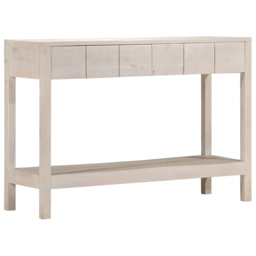 Snsowed Konsolentisch Weiß 110x35x75 cm Massivholz Mango, Beistelltisch, Sideboard Wohnzimmer, Flur Möbel, Couchtisch, Regal Wohnzimmer, Wohnzimmer Tisch - 4009375 Snsowed Konsolentisch Weiß 110x35x75 cm Massivholz Mango, Beistelltisch, Sideboard Wohnzimmer, Flur Möbel, Couchtisch, Regal Wohnzimmer, Wohnzimmer Tisch - 4009375 von Snsowed