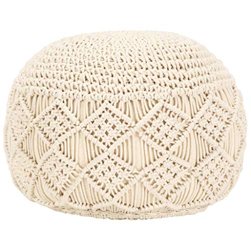 Snsowed Makramee Sitzpuff, Pouf, Pouf Sitzkissen, Sitzhocker, Ottoman Puff, Handgefertigt 45 x 30 cm Baumwolle von Snsowed