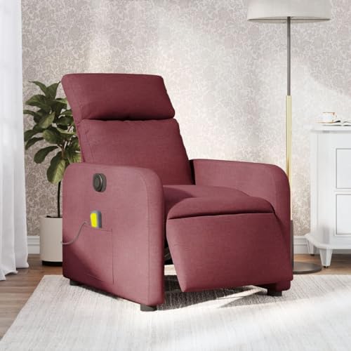 Snsowed Massagesessel Weinrot Stoff, Relaxsessel, Fernsehsessel, Kinosessel, Stillsessel - 3206693 von Snsowed
