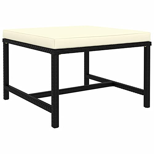 Snsowed Modular-Fußhocker mit Kissen, Footstool, Stilvolle Hocker, Classroom Stools, Wartehocker, Schwarz Poly Rattan von Snsowed