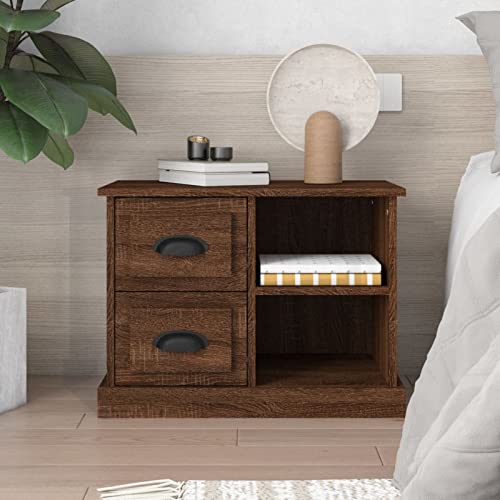 Snsowed Nachttisch, Nachtschrank, Nachtkästchen, Bedside Table, Komodenschrank, Nachtkommode, Beistelltisch, Nightstand, Schlafzimmer Möbel, Braun Eichen-Optik 60x35,5x45 cm Snsowed Nachttisch, Nachtschrank, Nachtkästchen, Bedside Table, Komodenschrank, Nachtkommode, Beistelltisch, Nightstand, Schlafzimmer Möbel, Braun Eichen-Optik 60x35,5x45 cm von Snsowed