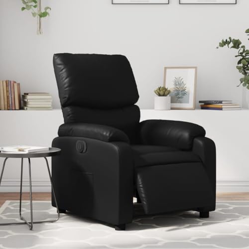Snsowed Relaxsessel Schwarz Kunstleder, Fernsehsessel, Kinosessel, Lesesessel, Tv Sessel, Ohrensessel, Armsessel, Seselstuhl Wohnzimmer - 3204872 von Snsowed