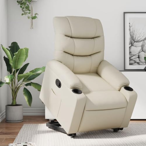 Snsowed Relaxsessel mit Aufstehhilfe Creme Kunstleder, Fernsehsessel, Kinosessel, Lesesessel, Tv Sessel, Ohrensessel, Armsessel, Seselstuhl Wohnzimmer - 3206600 von Snsowed