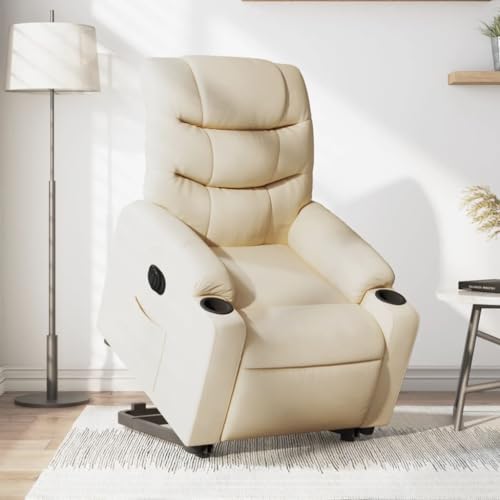 Snsowed Relaxsessel mit Aufstehhilfe Creme Stoff, Fernsehsessel, Kinosessel, Lesesessel, Tv Sessel, Ohrensessel, Armsessel, Seselstuhl Wohnzimmer - 3206671 von Snsowed