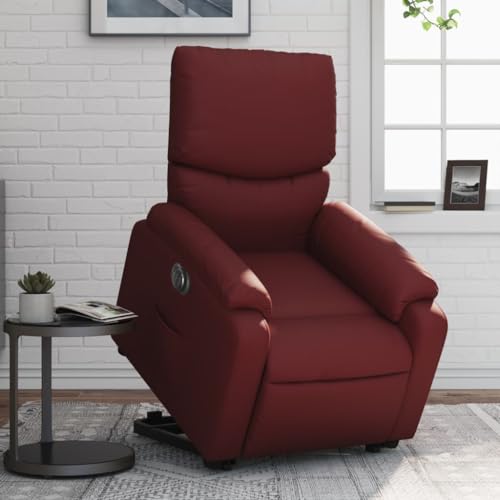 Snsowed Relaxsessel mit Aufstehhilfe Weinrot Kunstleder, Fernsehsessel, Kinosessel, Lesesessel, Tv Sessel, Ohrensessel, Armsessel, Seselstuhl Wohnzimmer - 3204904 von Snsowed