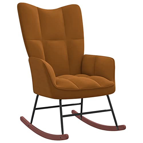 Snsowed Schaukelstuhl Braun Samt, Stillsessel, Relaxstuhl, Lesesessel, Fütterungsstuhl, Relaxsessel - 328147 von Snsowed