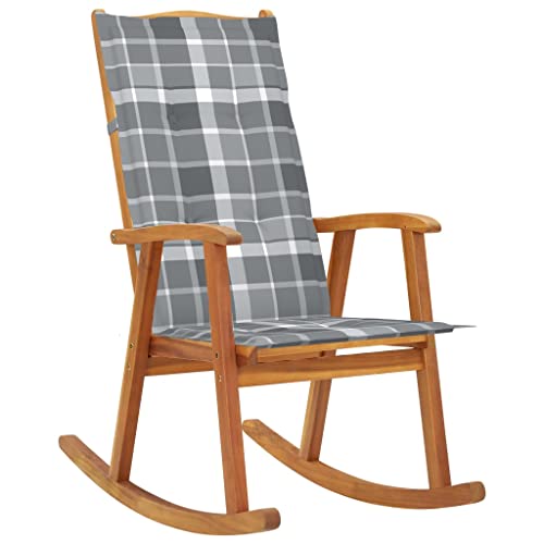 Snsowed Schaukelstuhl mit Auflagen, Gartenmöbel, Gartensessel, Gartenstuhl, Lounge-Sessel, Terrassenstuhl, Outdoor Chair, Massivholz Akazie von Snsowed