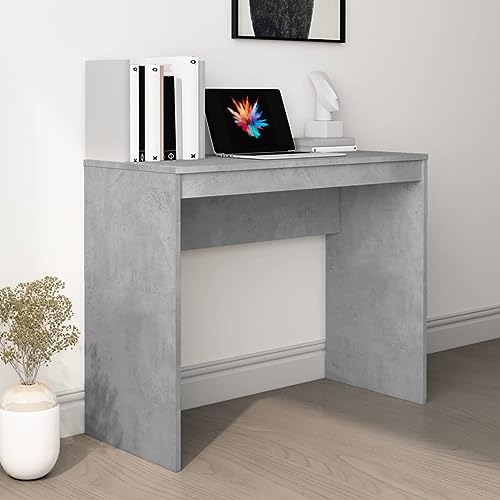 Snsowed Schreibtisch Betongrau 90x40x72 cm Holzwerkstoff, Gaming Tisch, Computertisch, Computer Desk, Office Table, Bürotisch, Arbeitstisch, Nähtisch, Pc Tisch von Snsowed