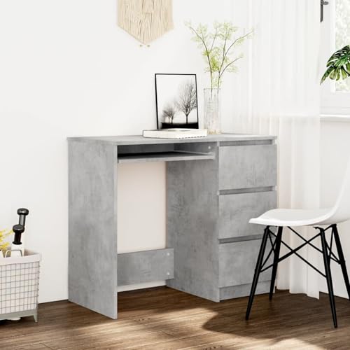 Snsowed Schreibtisch Betongrau 90x45x76 cm Holzwerkstoff, Gaming Tisch, Computertisch, Computer Desk, Office Table, Bürotisch, Arbeitstisch, Nähtisch, Pc Tisch von Snsowed
