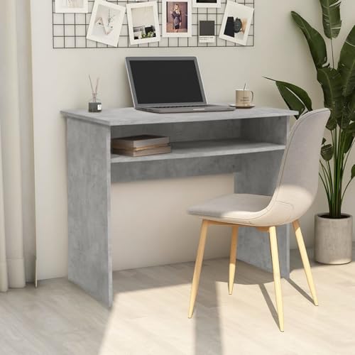 Snsowed Schreibtisch Betongrau 90x50x74 cm Holzwerkstoff, Gaming Tisch, Computertisch, Computer Desk, Office Table, Bürotisch, Arbeitstisch, Nähtisch, Pc Tisch von Snsowed