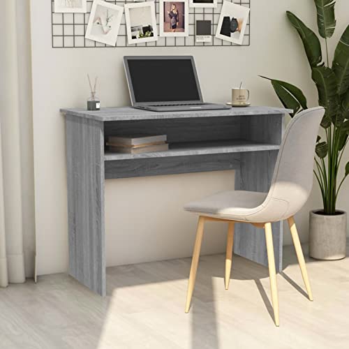 Snsowed Schreibtisch Grau Sonoma 90x50x74 cm Holzwerkstoff, Gaming Tisch, Computertisch, Computer Desk, Office Table, Bürotisch, Arbeitstisch, Nähtisch, Pc Tisch von Snsowed