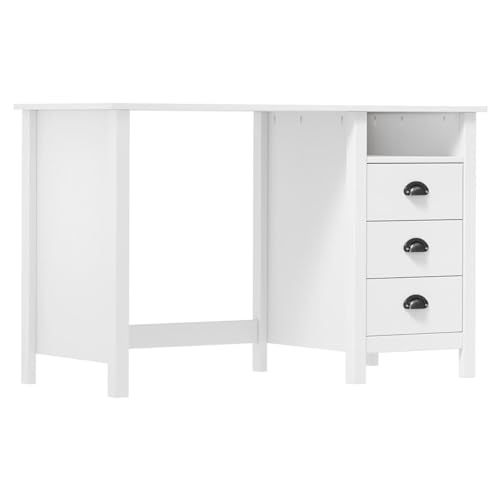 Snsowed Schreibtisch Hill mit 3 Schubladen 120x50x74 cm Kiefernholz, Gaming Tisch, Computertisch, Computer Desk, Office Table, Bürotisch, Arbeitstisch, Nähtisch, Pc Tisch von Snsowed