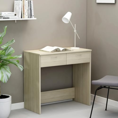 Snsowed Schreibtisch Sonoma-Eiche 80x40x75 cm Holzwerkstoff, Gaming Tisch, Computertisch, Computer Desk, Office Table, Bürotisch, Arbeitstisch, Nähtisch, Pc Tisch von Snsowed