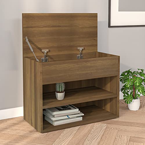 Snsowed Schuhbank, Sitzbank Flur, Schuhregal Mit Sitzfläche, Schuhschrank Mit Sitzbank, Garderobenbank, Braun Eichen-Optik 60x30x45 cm Holzwerkstoff Snsowed Schuhbank, Sitzbank Flur, Schuhregal Mit Sitzfläche, Schuhschrank Mit Sitzbank, Garderobenbank, Braun Eichen-Optik 60x30x45 cm Holzwerkstoff von Snsowed