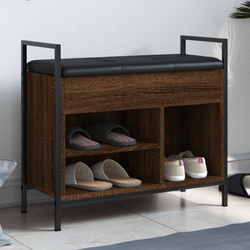 Snsowed Schuhbank Braun Eichen-Optik 65,5x32x57,5 cm Holzwerkstoff, Sitzbank Flur, Schuhregal Mit Sitzfläche, Schuhschrank Mit Sitzbank, Garderobenbank - 835206 von Snsowed