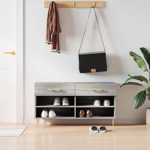 Snsowed Schuhbank Grau Sonoma 102x35x55 cm Holzwerkstoff, Schuhregal, Schuhablage, Sitzbank Flur, Dielen- & Flurmöbel, Schuhschrank, Flaches Regal - 829730 Snsowed Schuhbank Grau Sonoma 102x35x55 cm Holzwerkstoff, Schuhregal, Schuhablage, Sitzbank Flur, Dielen- & Flurmöbel, Schuhschrank, Flaches Regal - 829730 von Snsowed