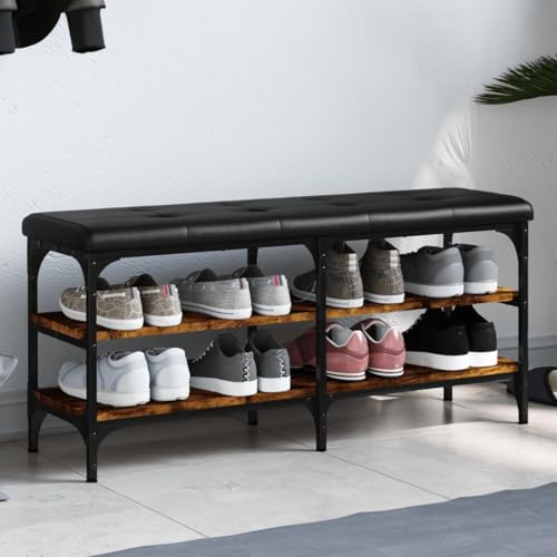 Snsowed Schuhbank Räuchereiche 102x32x47 cm Holzwerkstoff, Sitzbank Flur, Schuhregal Mit Sitzfläche, Schuhschrank Mit Sitzbank, Garderobenbank - 835164 Snsowed Schuhbank Räuchereiche 102x32x47 cm Holzwerkstoff, Sitzbank Flur, Schuhregal Mit Sitzfläche, Schuhschrank Mit Sitzbank, Garderobenbank - 835164 von Snsowed