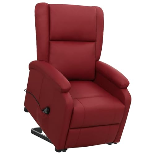 Snsowed Sessel mit Aufstehhilfe, Relaxsessel, Fernsehsessel, Kinosessel, Seniorensessel, Loungesessel Wohnzimmer, Tv Sessel, Wohnzimmersessel, Aufstehsessel, Weinrot Kunstleder von Snsowed