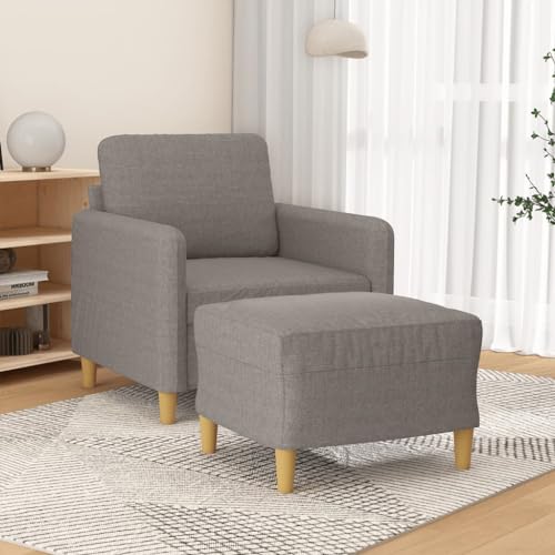 Snsowed Sessel mit Hocker Taupe 60 cm Stoff, Fernsehsessel, Kinosessel, Lesesessel, Tv Sessel, Ohrensessel, Armsessel, Seselstuhl Wohnzimmer - 3201191 von Snsowed