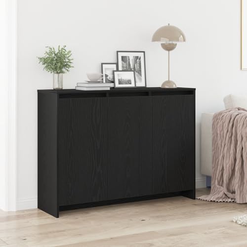 Snsowed Sideboard in Schwarz und Eiche 102x33x75 cm aus Holzwerkstoff, Kommode Schlafzimmer, Kommoden & Sideboards, Wohnzimmerschrank, Flur Kommode, Zimmer Möbel - 862084 Snsowed Sideboard in Schwarz und Eiche 102x33x75 cm aus Holzwerkstoff, Kommode Schlafzimmer, Kommoden & Sideboards, Wohnzimmerschrank, Flur Kommode, Zimmer Möbel - 862084 von Snsowed