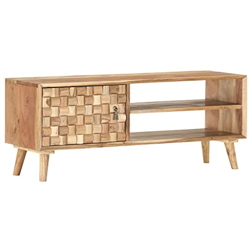 Snsowed TV-Schrank 100×35×40 cm Massivholz Akazie, TV Lowboard, Fernsehschrank, Fernsehtisch, Fernseher Schrank, TV Sideboard, TV Board, TV Cabinet, TV Bank, TV Kommode von Snsowed