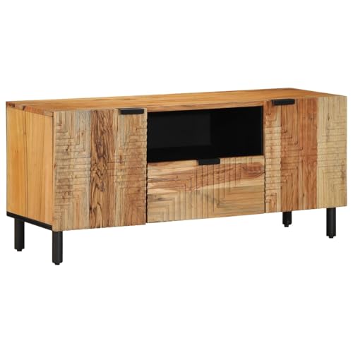 Snsowed TV-Schrank 105x33,5x46 cm Massivholz Akazie, TV Lowboard, Fernsehschrank, Fernsehtisch, Fernseher Schrank, TV Sideboard, TV Board, TV Cabinet, TV Bank, TV Kommode - 4017770 von Snsowed