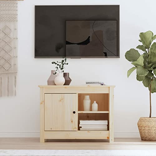 Snsowed TV-Schrank 70x36,5x52 cm Massivholz Kiefer, TV Lowboard, Fernsehschrank, Fernsehtisch, Fernseher Schrank, TV Sideboard, TV Board, TV Cabinet, TV Bank, TV Kommode von Snsowed