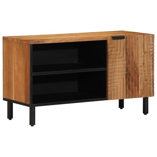 Snsowed TV-Schrank 80x31,5x46 cm Massivholz Akazie, TV Lowboard, Fernsehschrank, Fernsehtisch, Fernseher Schrank, TV Sideboard, TV Board, TV Cabinet, TV Bank, TV Kommode - 4017771 von Snsowed