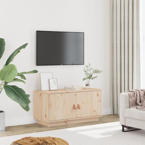 Snsowed TV-Schrank 80x34x40 cm Massivholz Kiefer, TV Lowboard, Fernsehschrank, Fernsehtisch, Fernseher Schrank, TV Sideboard, TV Board, TV Cabinet, TV Bank, TV Kommode von Snsowed