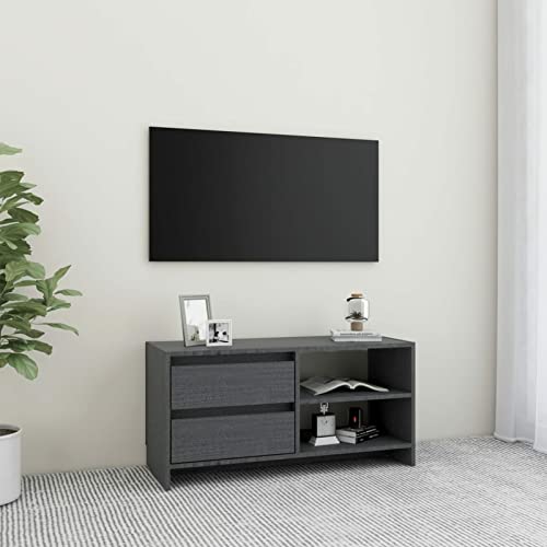 Snsowed TV-Schrank Grau 80x31x39 cm Massivholz Kiefer, TV Lowboard, Fernsehschrank, Fernsehtisch, Fernseher Schrank, TV Sideboard, TV Board, TV Cabinet, TV Bank, TV Kommode Snsowed TV-Schrank Grau 80x31x39 cm Massivholz Kiefer, TV Lowboard, Fernsehschrank, Fernsehtisch, Fernseher Schrank, TV Sideboard, TV Board, TV Cabinet, TV Bank, TV Kommode von Snsowed