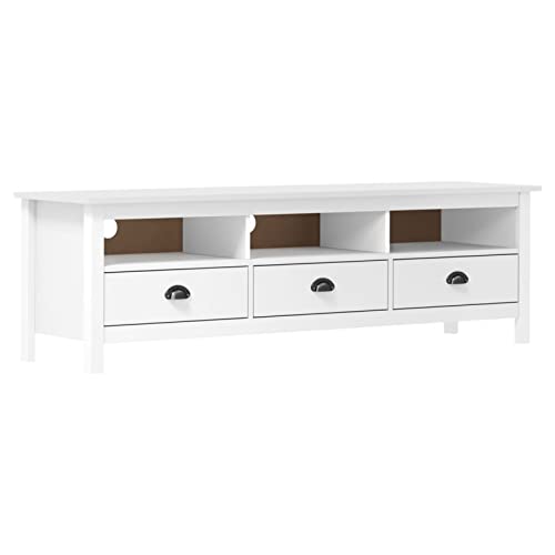Snsowed TV-Schrank Hill Weiß 158x40x47 cm Massivholz Kiefer, TV Lowboard, Fernsehschrank, Fernsehtisch, Fernseher Schrank, TV Sideboard, TV Board, TV Cabinet, TV Bank, TV Kommode - 288928 Snsowed TV-Schrank Hill Weiß 158x40x47 cm Massivholz Kiefer, TV Lowboard, Fernsehschrank, Fernsehtisch, Fernseher Schrank, TV Sideboard, TV Board, TV Cabinet, TV Bank, TV Kommode - 288928 von Snsowed