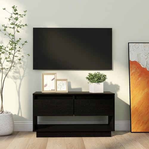 Snsowed TV-Schrank Schwarz 74x34x40 cm Massivholz Kiefer, TV Lowboard, Fernsehschrank, Fernsehtisch, Fernseher Schrank, TV Sideboard, TV Board, TV Cabinet, TV Bank, TV Kommode Snsowed TV-Schrank Schwarz 74x34x40 cm Massivholz Kiefer, TV Lowboard, Fernsehschrank, Fernsehtisch, Fernseher Schrank, TV Sideboard, TV Board, TV Cabinet, TV Bank, TV Kommode von Snsowed