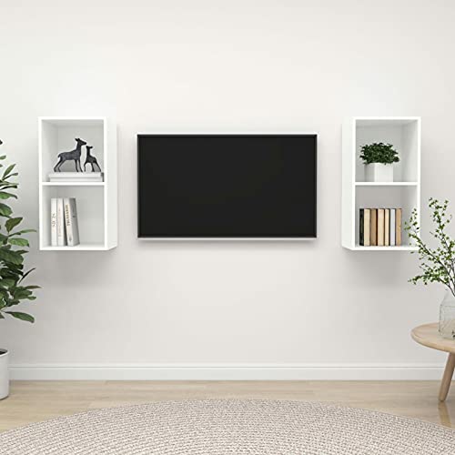 Snsowed TV-Wandschränke 2 STK TV Board, TV Sideboard, Lowboard Schwebend, Schrankhalterungen Wand,Schwebender TV-ständer, Wohnwand, Weiß Spanplatte Snsowed TV-Wandschränke 2 STK TV Board, TV Sideboard, Lowboard Schwebend, Schrankhalterungen Wand,Schwebender TV-ständer, Wohnwand, Weiß Spanplatte von Snsowed
