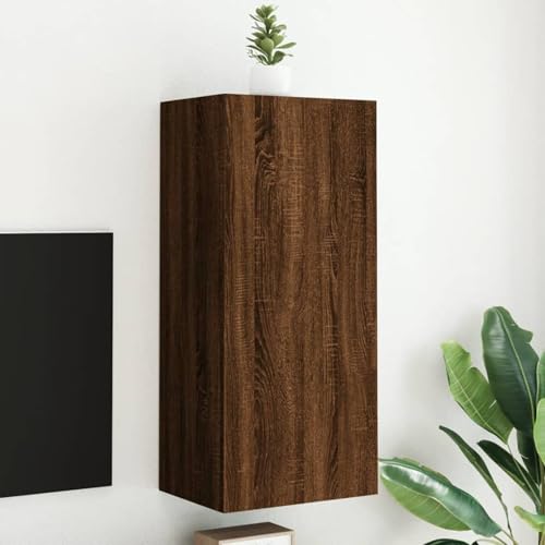 Snsowed TV-Wandschrank Braun Eiche-Optik 40,5x30x90 cm Holzwerkstoff, Tv Board, Tv Lowboard, Tv Tisch, Fernsehschrank, Fernsehtisch, Kommode, Sideboard Wohnzimmer, Tv Sideboard - 836930 von Snsowed