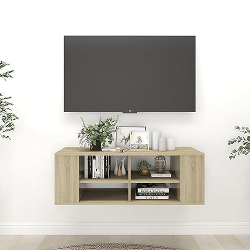 Snsowed TV-Wandschrank Sonoma-Eiche 102x35x35 cm Holzwerkstoff, Tv Board, Tv Lowboard, Tv Tisch, Fernsehschrank, Fernsehtisch, Kommode, Sideboard Wohnzimmer, Tv Sideboard - 806241 Snsowed TV-Wandschrank Sonoma-Eiche 102x35x35 cm Holzwerkstoff, Tv Board, Tv Lowboard, Tv Tisch, Fernsehschrank, Fernsehtisch, Kommode, Sideboard Wohnzimmer, Tv Sideboard - 806241 von Snsowed