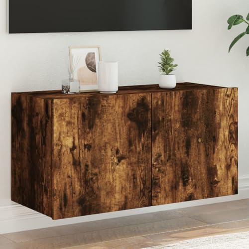 Snsowed TV-Wandschrank mit Leuchten Räuchereiche 80x35x41 cm, TV Lowboard, Fernsehschrank, Fernsehtisch, Fernseher Schrank, TV Sideboard, TV Board, TV Cabinet, TV Bank, TV Kommode837320 Snsowed TV-Wandschrank mit Leuchten Räuchereiche 80x35x41 cm, TV Lowboard, Fernsehschrank, Fernsehtisch, Fernseher Schrank, TV Sideboard, TV Board, TV Cabinet, TV Bank, TV Kommode837320 von Snsowed