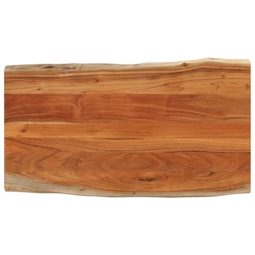 Snsowed Tischplatte 120x60x2,5cm Rechteckig Massivholz Akazie Baumkante, Arbeitsplatte, Holzplatte, Schreibtischplatte, Waschtischplatte, Küchenarbeitsplatte - 370624 von Snsowed