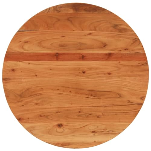 Snsowed Tischplatte Ø80x3,8 cm Rund Massivholz Akazie, Arbeitsplatte, Waschtischplatte, Bürotischplatte - 370055 von Snsowed