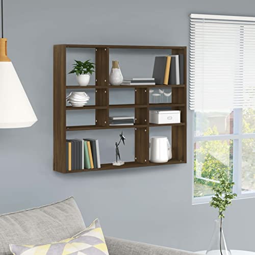 Snsowed Wandregal Braun Eichen-Optik 90x16x78 cm Holzwerkstoff, Schweberegal, Regal Wand, Bücherregal, Hängeregal, Regalbrett, Küchenregal, Zimmer Regal, Wandboard Snsowed Wandregal Braun Eichen-Optik 90x16x78 cm Holzwerkstoff, Schweberegal, Regal Wand, Bücherregal, Hängeregal, Regalbrett, Küchenregal, Zimmer Regal, Wandboard von Snsowed