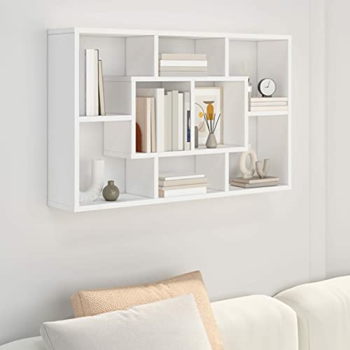 Snsowed Wandregal Weiß 85x16x52,5 cm Holzwerkstoff, Schweberegal, Regal Wand, Bücherregal, Hängeregal, Regalbrett, Küchenregal, Zimmer Regal, Wandboard Snsowed Wandregal Weiß 85x16x52,5 cm Holzwerkstoff, Schweberegal, Regal Wand, Bücherregal, Hängeregal, Regalbrett, Küchenregal, Zimmer Regal, Wandboard von Snsowed