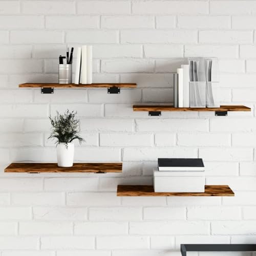 Snsowed Wandregale 4 STK. Räuchereiche 60x30x1,5 cm Holzwerkstoff, Schweberegal, Regal Wand, Bücherregal, Hängeregal, Regalbrett, Wandboard - 838237 Snsowed Wandregale 4 STK. Räuchereiche 60x30x1,5 cm Holzwerkstoff, Schweberegal, Regal Wand, Bücherregal, Hängeregal, Regalbrett, Wandboard - 838237 von Snsowed