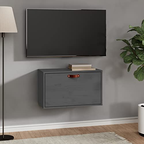 Snsowed Wandschrank, Hängeschrank, Fernsehschrank, Sideboard Hängend, Sideboard Tv Lowboard, Tv Cabinet, Grau 60x30x35 cm Massivholz Kiefer von Snsowed