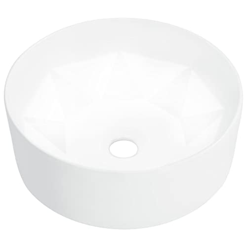 Snsowed Waschbecken 36 x 14 cm Keramik Weiß, Aufsatzwaschbecken, Bathroom Sink, Waschtisch, Aufsatzbecken, Ablaufgarnitur - 143909 von Snsowed