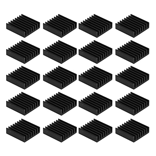 Aluminium-Kühlkörper, Kühlkörper Gute Wärmeableitungswirkung Mini Schwarz für PC-Chips für elektrische Geräte für IC-Netzteile(Ohne Kleber) von Snufeve6