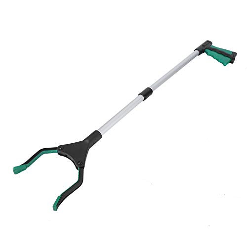 Snufeve6 Abfallklammern, klappbarer Abfallsammler, für die Hygienereinigung Abfall aufheben Glühbirnen ersetzen Bestimmte Gegenstände einsetzen(Silver Tube with Green Handle) von Snufeve6