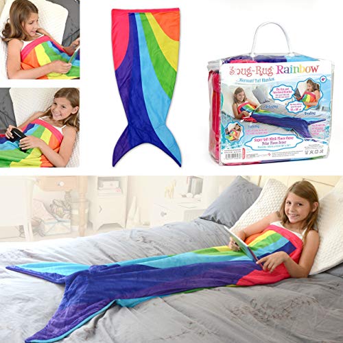 Snug Rug Kuscheldecke Meerjungfrau Meerjungfrauen-Schwanz Fleece-Decke Regenbogen-Design, extrem weich von Snug Rug