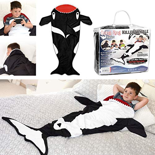Snug Rug Killer Whale Tail Black & White Super Soft Quality Nerz Fleece Blanket - Up to 1.5 m Tall, Polyester, 61 x 5 x 142 cm von Snug Rug